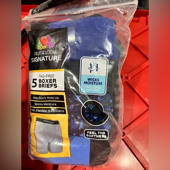 NEW NIP boys boxer briefs blue black L large 14-16 Fruit of the Loom - Picture 2 of 6